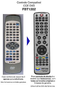 Controle Compatível  CCE DVD FBT1202