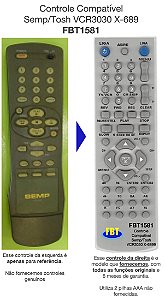 Controle Compativel Semp Vcr Vcr3030 3020 X685 689 FBT1581