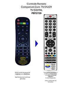 Controle Remoto Compatível TV ENJOY TV DIGITAL FBT2729