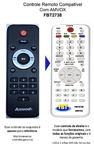Controle Compatível AMVOX ACA2500 TERREMOTO FBT2738