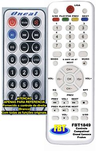 Controle Compatível Oneal Ocm 260 1060 390bt Cx Amp Fbt1849