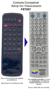 Controle Compatível Semp Vcr Videocassete Fbt857