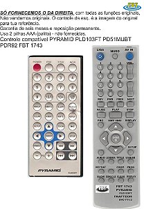 Controle Compatível Faaftech Ftdvd1/2din Sl Pld103ft Fbt1743