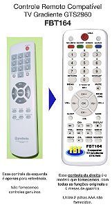 Controle Remoto Para Tv Gradiente Ts2960 Fbt164