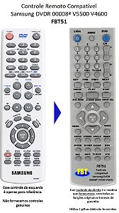 Controle Compatível Samsung Dvd Vcr Grav V5500 00008a Fbt51