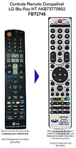 CONTROLE COMPATÍVEL LG BLU-RAY HOMETHEATER AKB73775602 FBT2745
