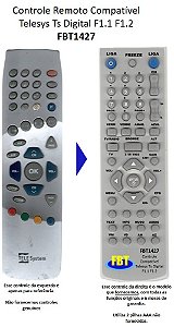 Controle Compatível Com Telesystem F1.1 F1.2 FBT1427