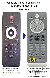 Controle Compatível Multilaser Cx Amp Sp344 Fbt2739
