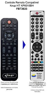 Controle Compatível Home Knup KP6015BH FBT2633