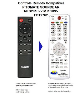 Controle Compatível Soundbar Tomate MTS2018-V2 - MTS2035 Fbt2762