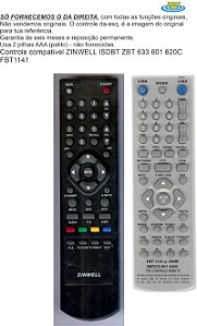 Controle Compat Zinwell Isdb-t Tvdig Zbt633 601 620c Fbt1141