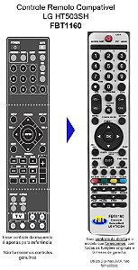 Controle Compatível Com LG Hometheater Ht503sh Fbt1160