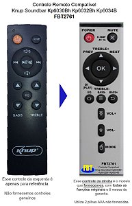 Controle Remoto Compatível Com KNUP SOUNDBAR KP6032BH 6030BHFBT2761