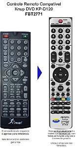 Controle Compatível Com KNUP DVD PLAYER KP-D120 FBT2771