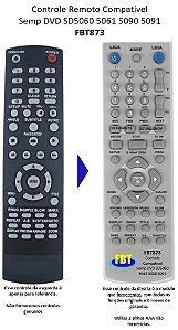 Controle Compatível Semp 3230 Sd7090vk 7080 5060 5061 FBT873