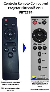 Controle Compatível Com BLITZWOLF PROJ VP15 FBT2774