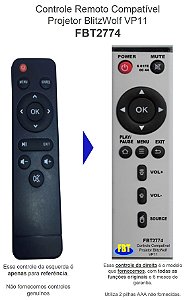 Controle Compatível Com BLITZWOLF PROJ VP15 FBT2774