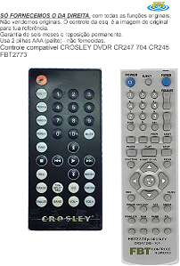 Controle Compatível Com CROSLEY CR247 704 CR245 FBT2773