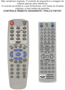 Controle Compatível Com GRADIENTE PHILCO D10/2 D20/3 FBT557