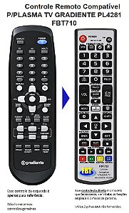 Controle Compatível Com Gradiente Tv Plasma Pl 4281 FBT710