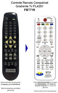 Controle Compatível Com Gradiente Tv Plasma Pl 4281 FBT710