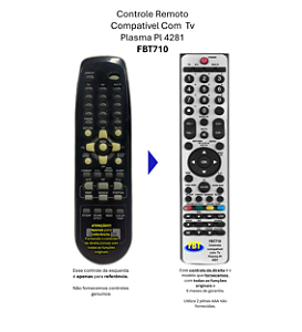 Controle Compatível Com Gradiente Tv Plasma Pl 4281 FBT710