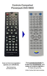 Controle Compatível Para Powerpack Dvd K800 Fbt936