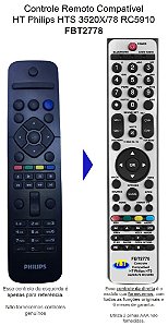 Controle Compatível Para PHILIPS HOME HTS3520X/78 3510 FBT2778