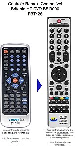 Controle Compatível Para Dvd Britania Bsi 9000 Fbt126