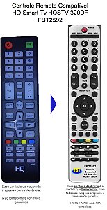 Controle Compatível para TV HQ Hk320df Hqs32nkh Hqs43nkh FBT2592
