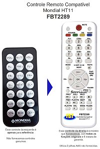 Controle Compativel Mondial Ht11 Home Fbt2289