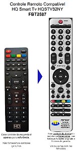 Controle Compatível HQ SMART TV - HQSTV32NY - FBT2587