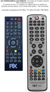 Controle Compatível Com PIX REC TV DIG SC1001 FBT2653
