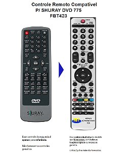 Controle Compatível Com DVD650X SH9900 SHURAY JAPAN FBT423