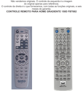 Controle Compatível Com HOME GRADIENTE 150D FBT682
