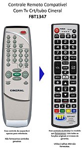 Controle Compatível Com TV CRT/Tubo Cineral FBT1347