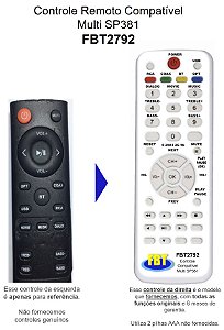 Controle Compatível Com SoundBar Multilaser Pulse SP381 FBT2792