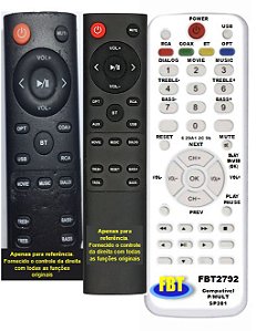 Controle Compatível Com SoundBar Multilaser Pulse SP381 FBT2792
