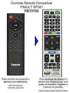 Controle Compatível Com SoundBar Multilaser Pulse SP381 FBT2792