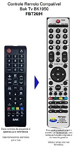 Controle Compatível Com Tv Bak Bk 1950 Isdbt Fbt2691