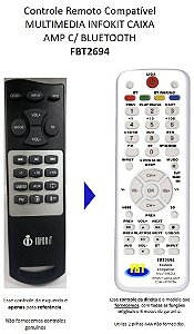 Controle Compatível Com INFOKIT CX BT MULTIMIDIA FBT2694