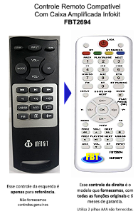 Controle Compatível Com INFOKIT CX BT MULTIMIDIA FBT2694