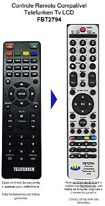 Controle Compatível Com TELEFUNKEN LCDTV FBT2794