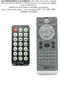 Controle Compatível Com LEPY BT HIFI AMP LP259S FBT2800