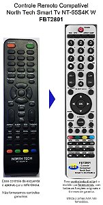 Controle Compatível Com NORTH TECH SMART TV 4K NT 55S4W FBT2801