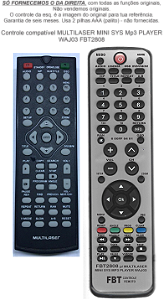 Controle Compatível Com MULTILASER MINI SYS MP3 PLAYER WAJ03 FBT2808