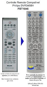 Controle Compatível Com Philips Dvr 3455h 10 FBT1846