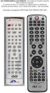 Controle Compatível Com ARTCOM DVD PRATA FBT1051