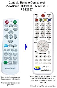 Controle Remoto Compatível Viewsonic Projetor PJD5353ls 5553LWS FBT2667