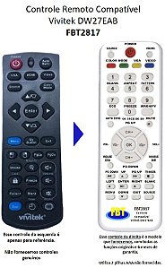 Controle Compatível Com VIVITEK DW27EAB FBT2817